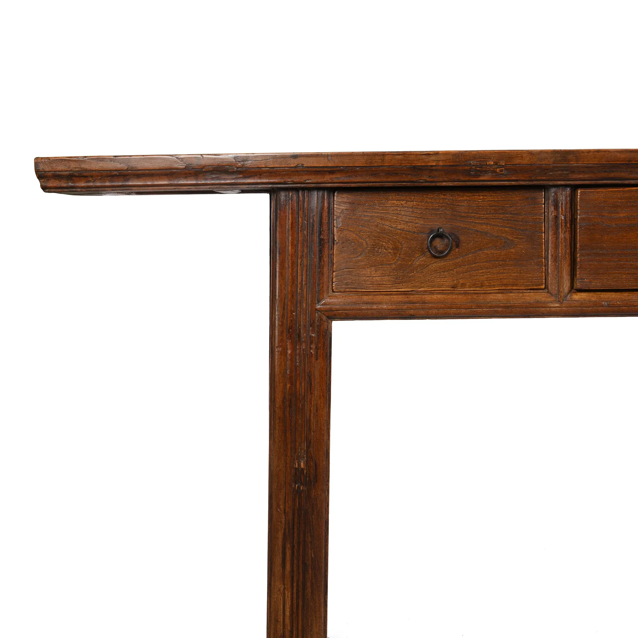 4 Drawer Elm Console Table From Shanxi - 19thC