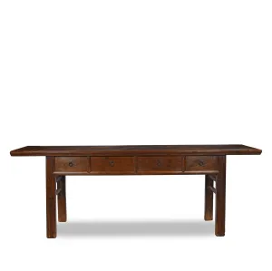 4 Drawer Elm Console Table From Shanxi - 19thC