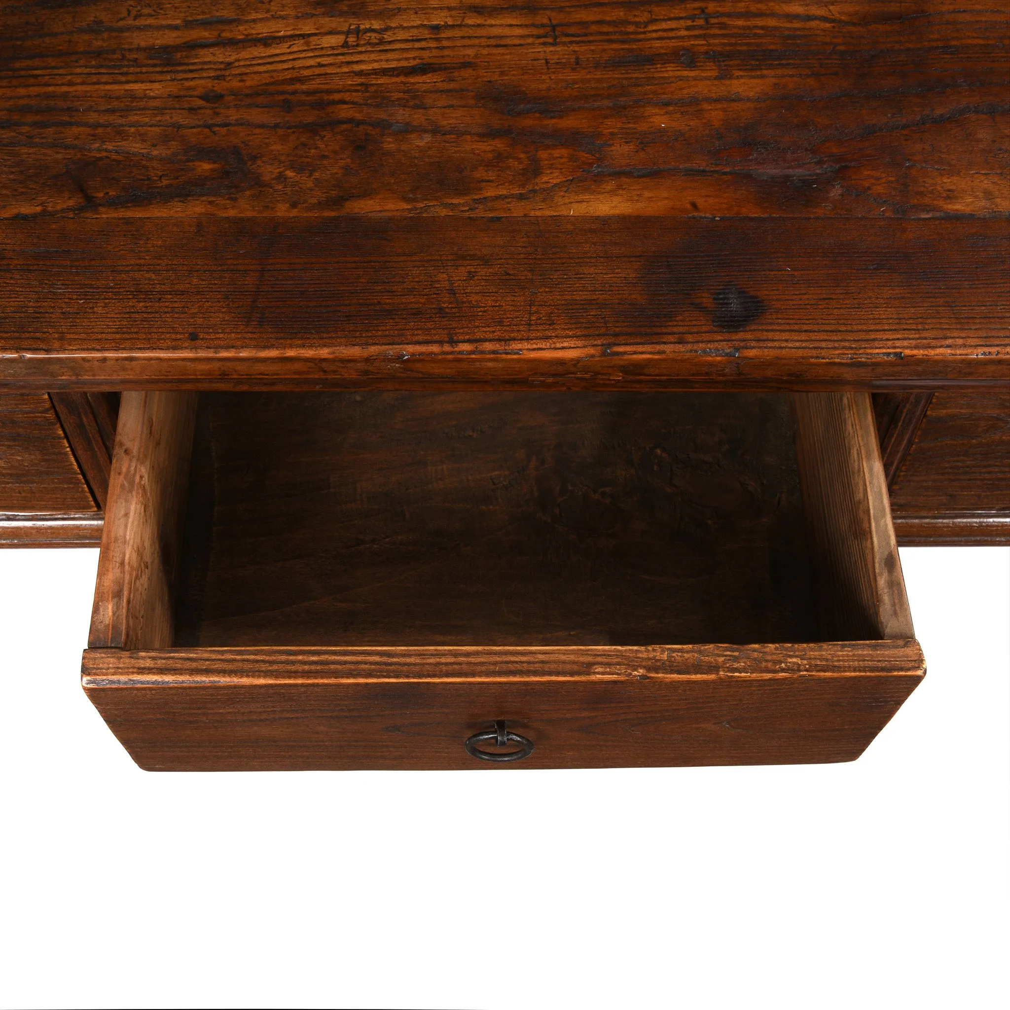 4 Drawer Elm Console Table From Shanxi - 19thC