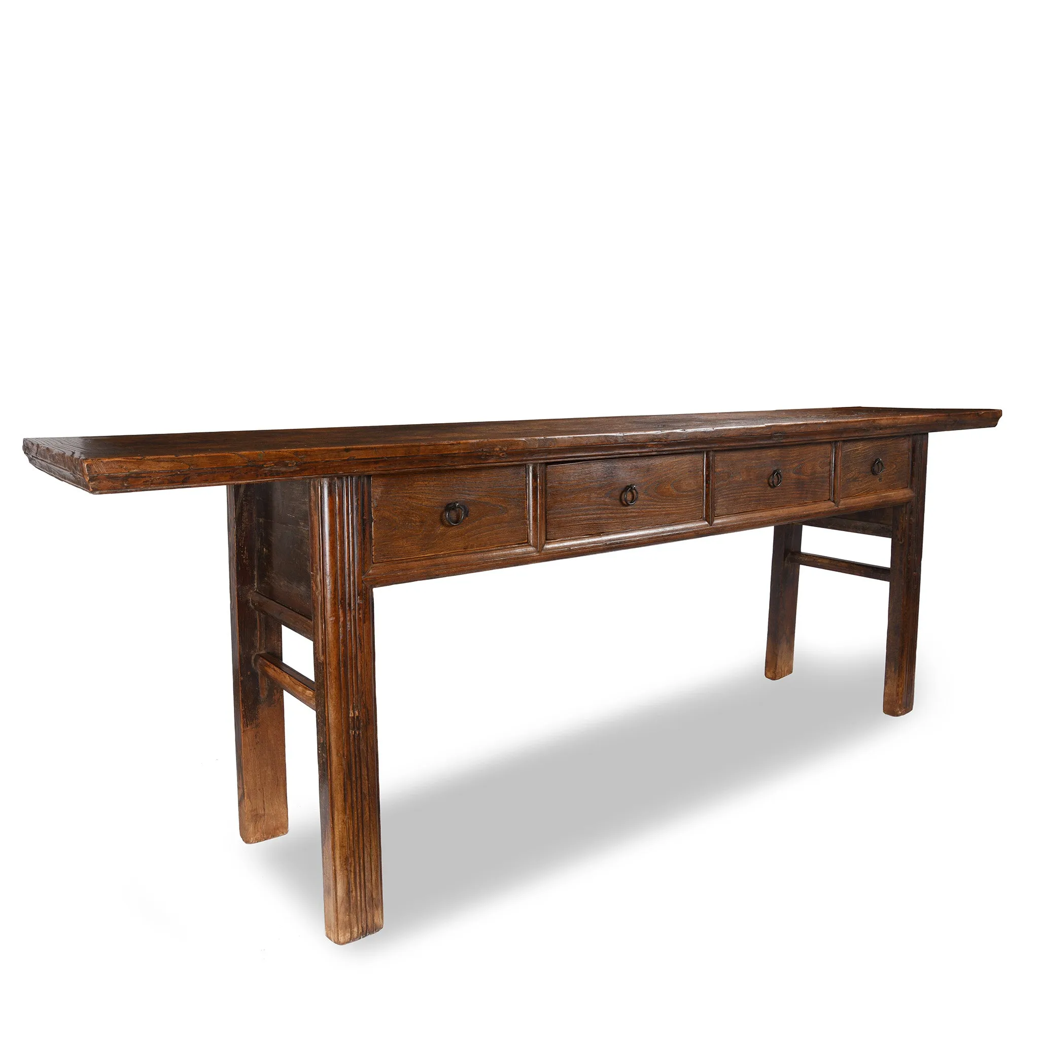 4 Drawer Elm Console Table From Shanxi - 19thC