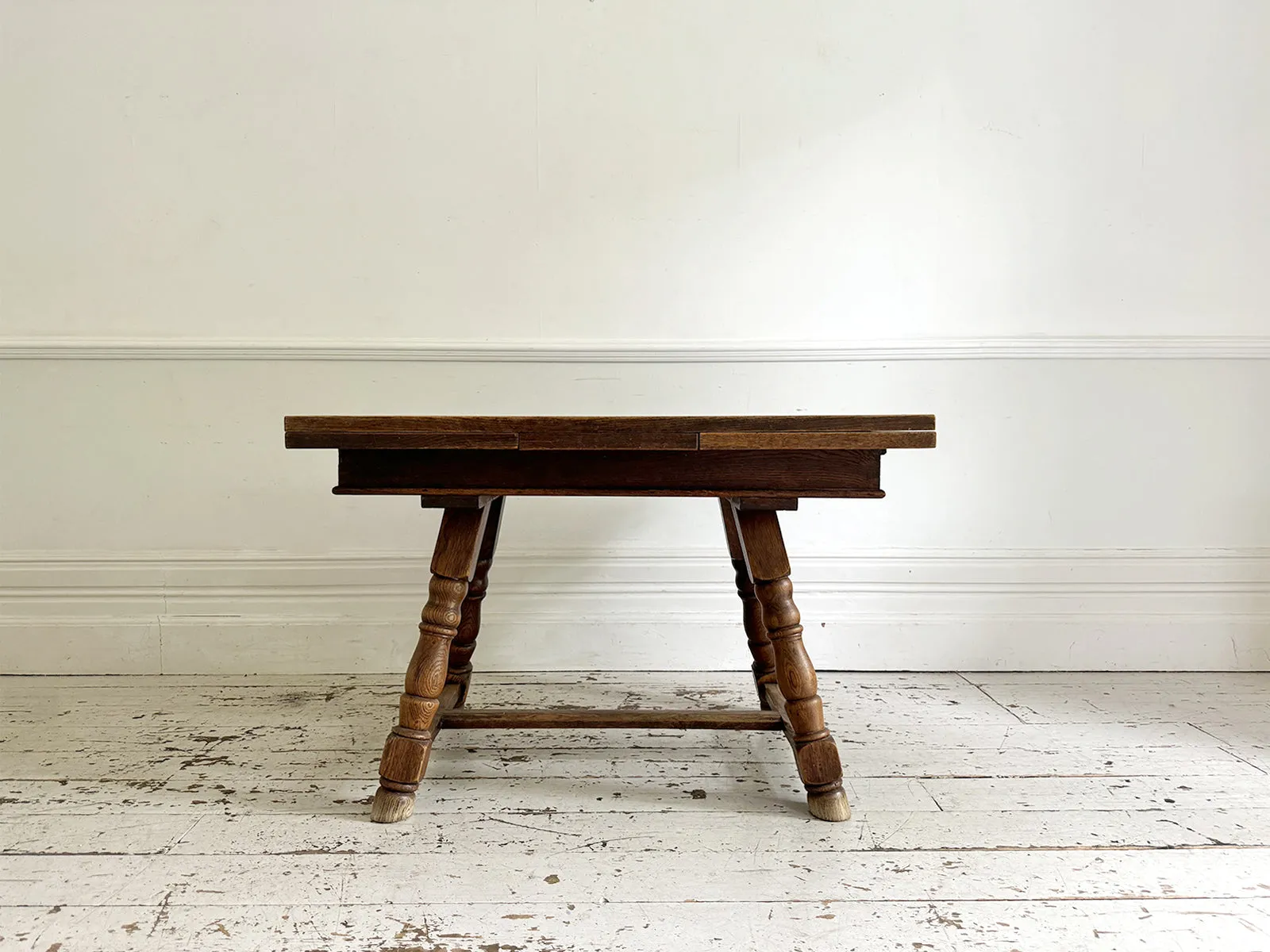 A 19th C Swiss Parquetry Drawer Leaf Dining Table