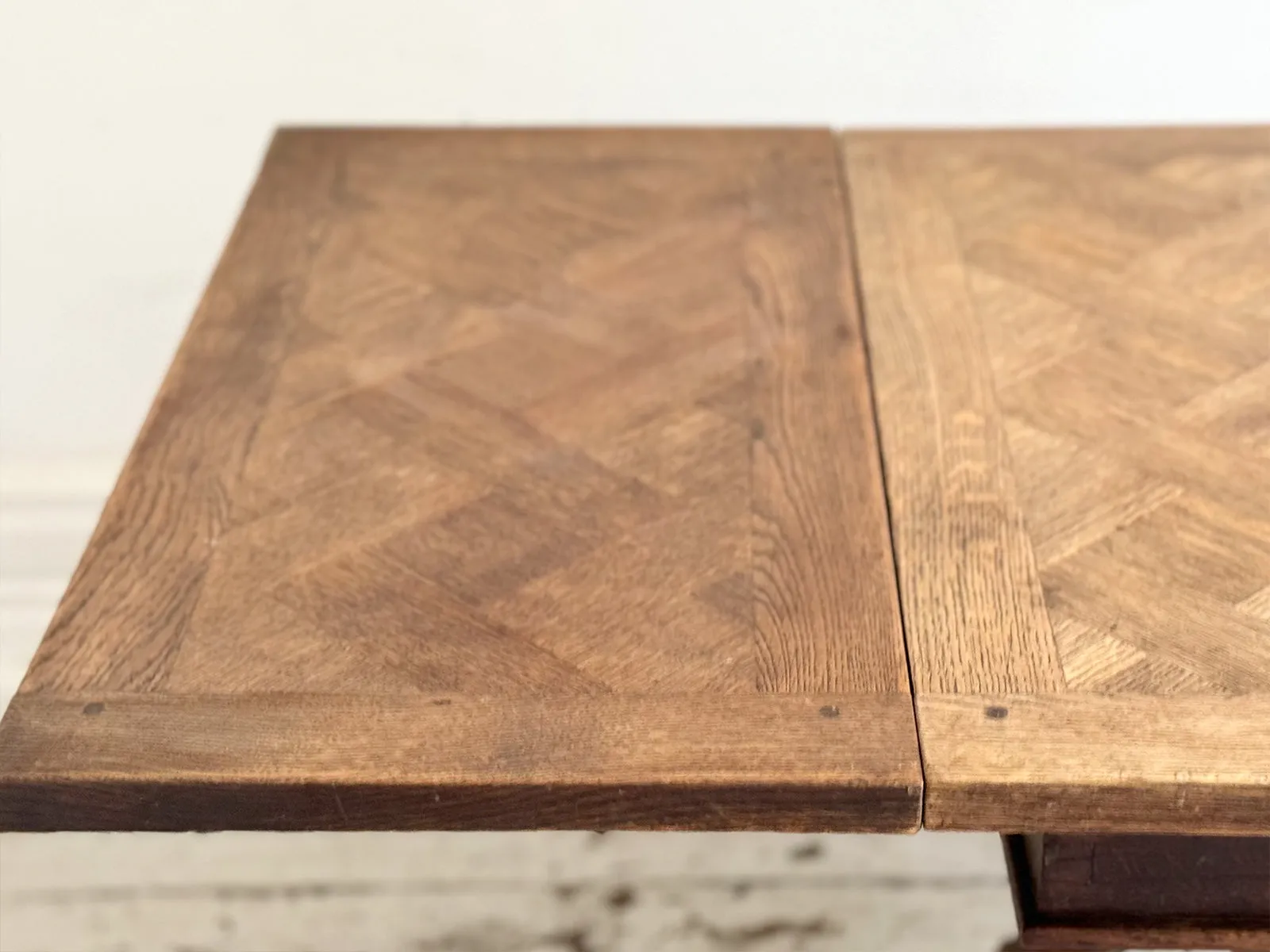 A 19th C Swiss Parquetry Drawer Leaf Dining Table