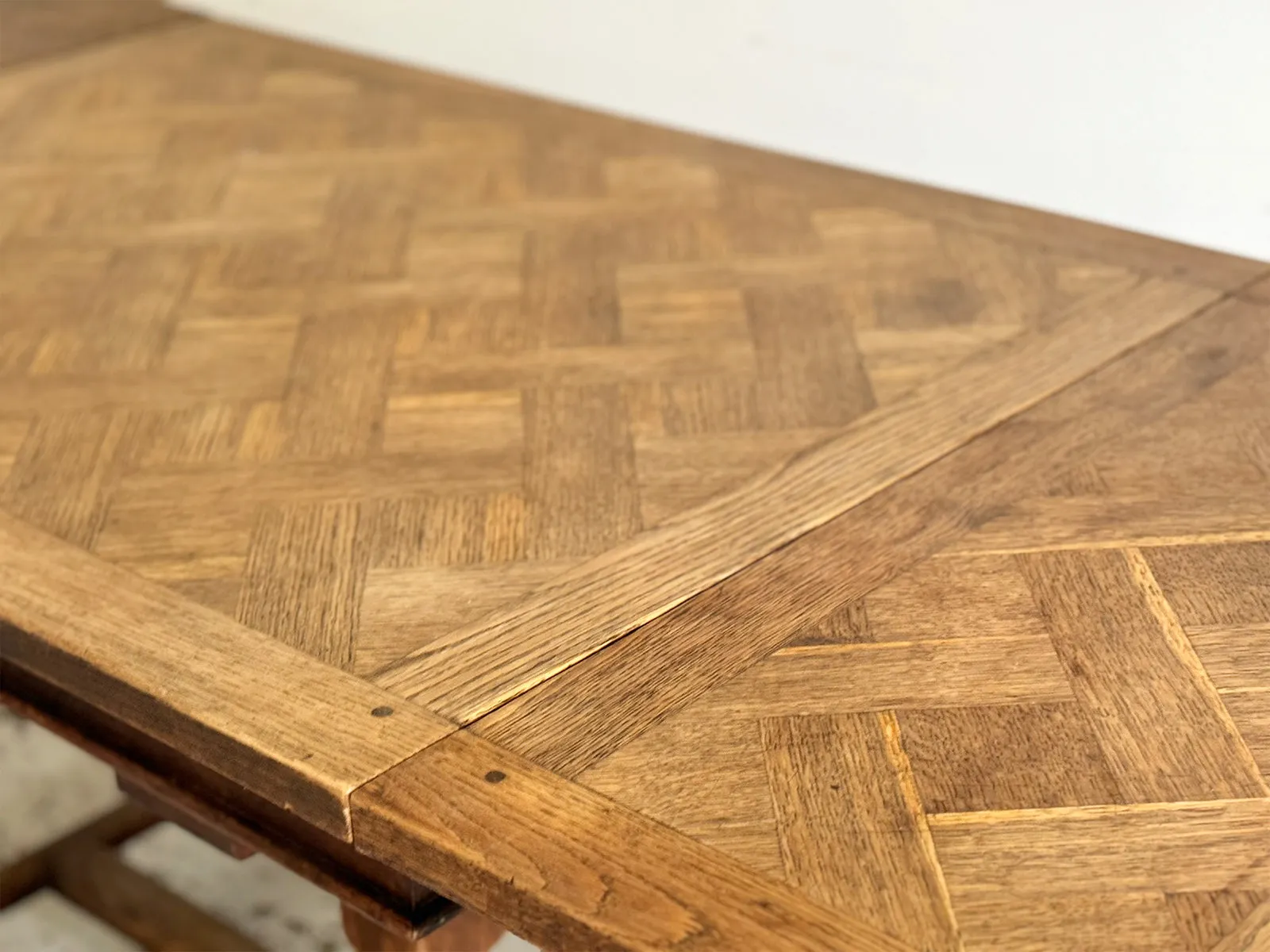 A 19th C Swiss Parquetry Drawer Leaf Dining Table