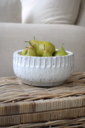 Aged Cream Rustic Decorative Bowl