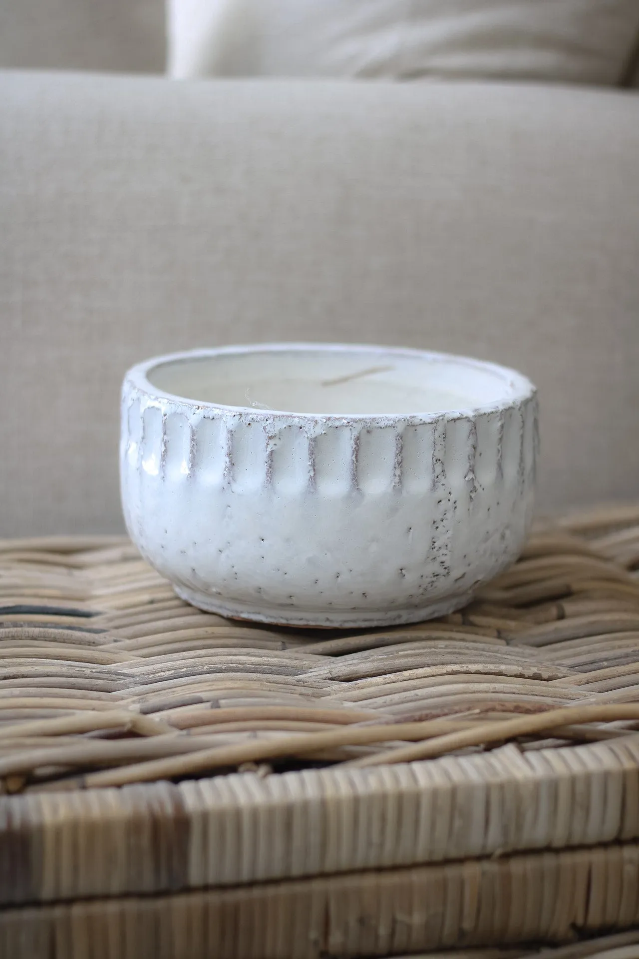 Aged Cream Rustic Decorative Bowl