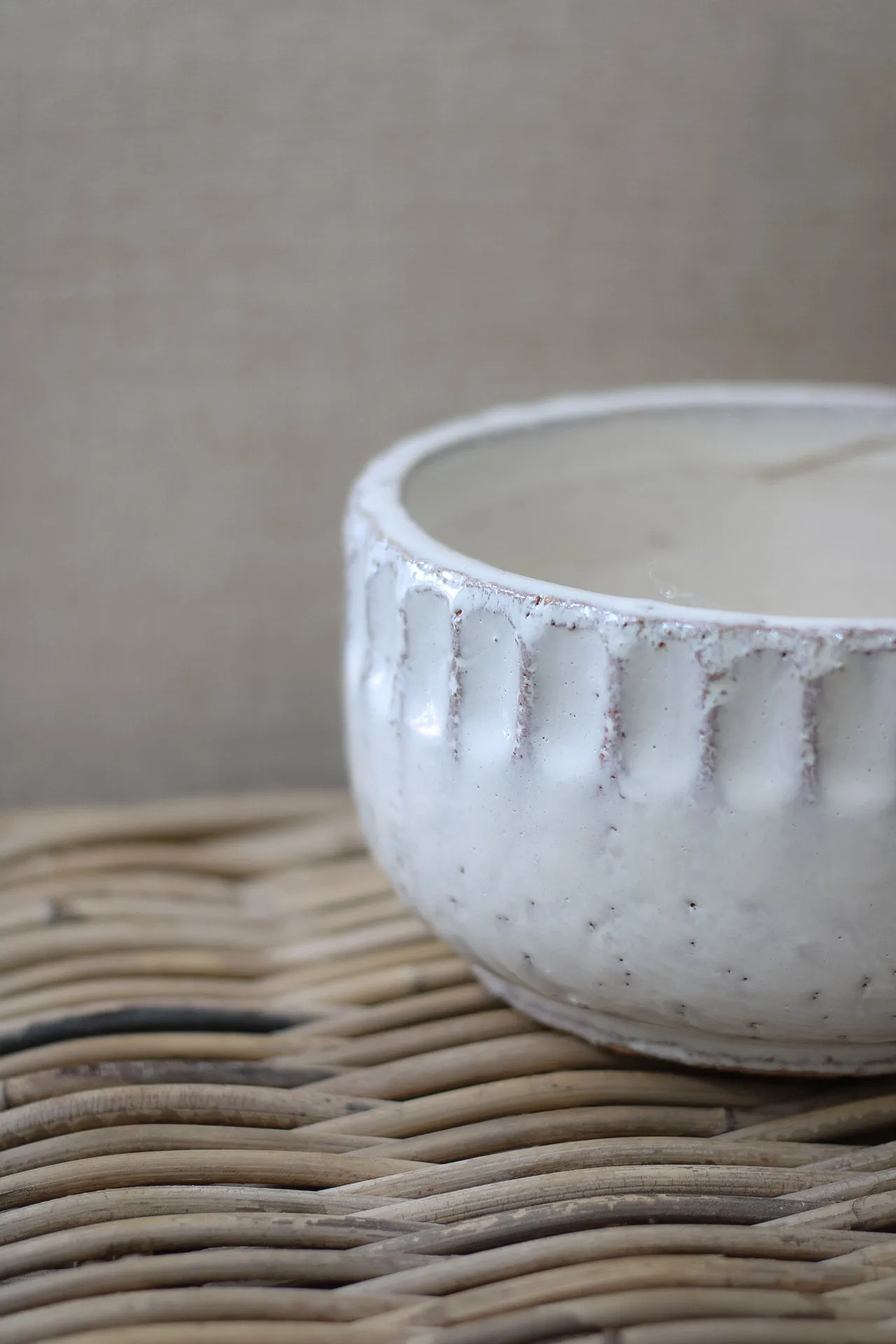 Aged Cream Rustic Decorative Bowl