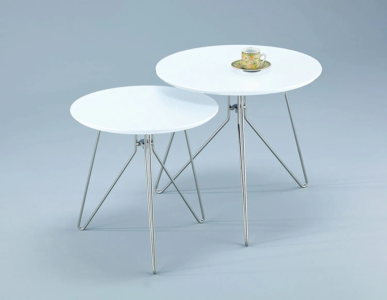 Alegro Set of 2 Round Nesting Tables-White