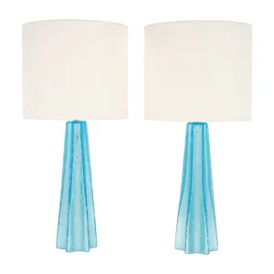 Aqua Murano Pulegoso Glass Lamps