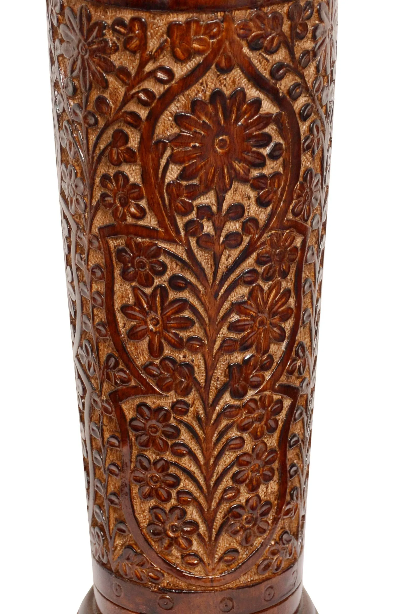 ARTIFACTS'OCEAN Antique Wooden Flower Vase | Beautiful Wooden Vase | Brown - 18 x 5 inch