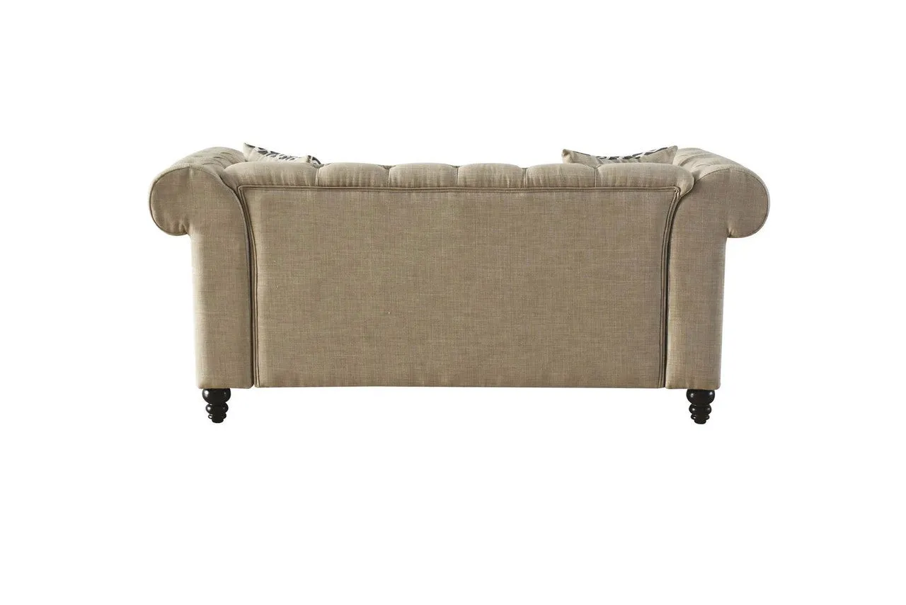 Aura of Elegance Loveseat - with 2 Pillows, Beige