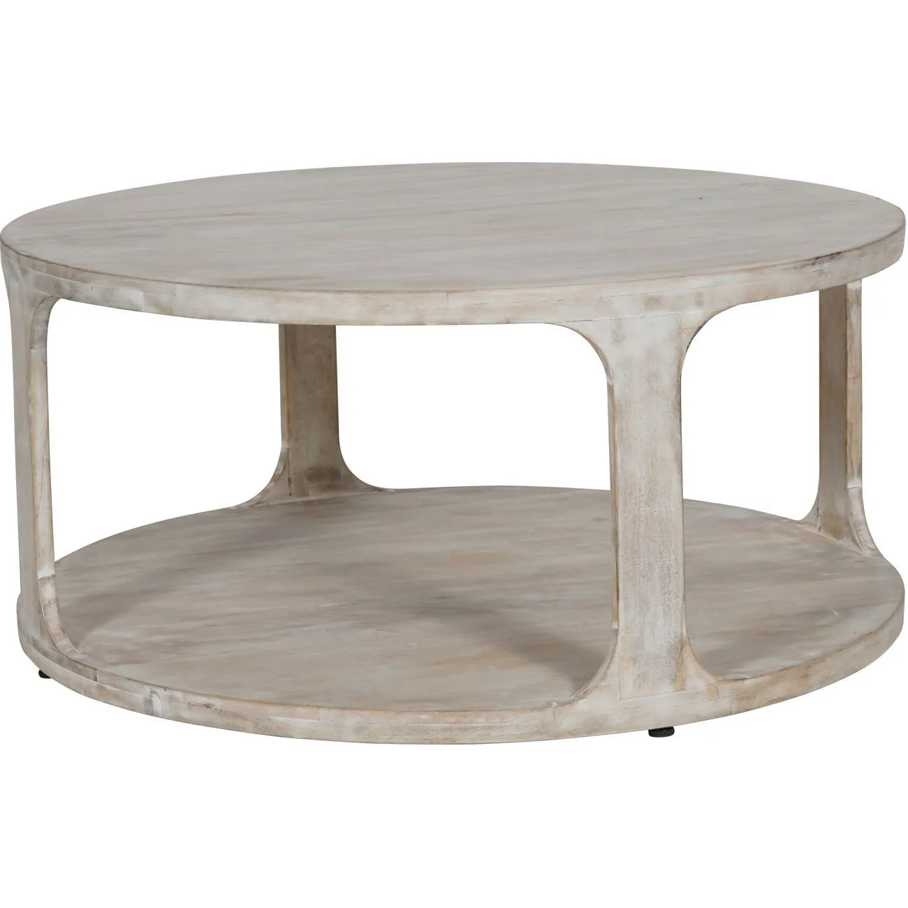 Beadnell Solid Carved Wooden Coffee Table - Whitewash Finish