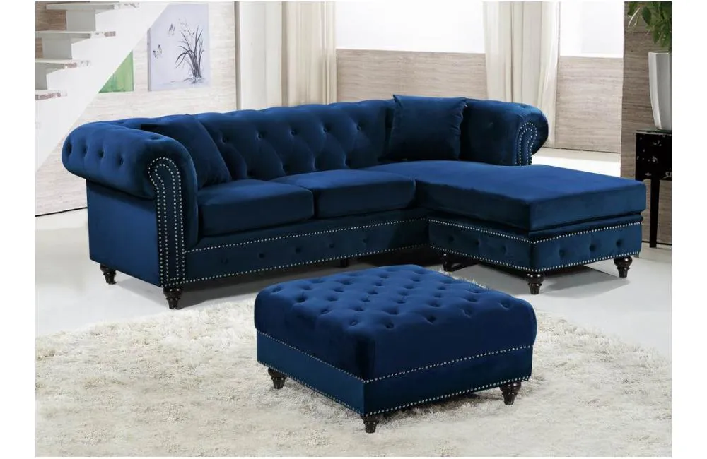 Birdie Navy Sectional Sofa