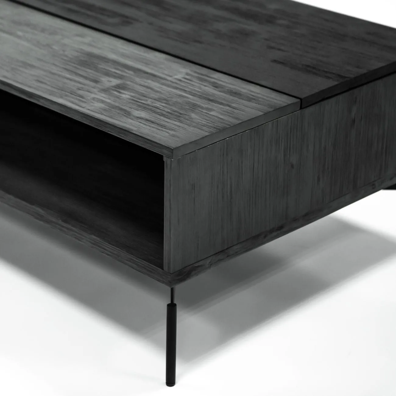 Bronks Black Acacia Coffee Table with Motion Top Mechanism