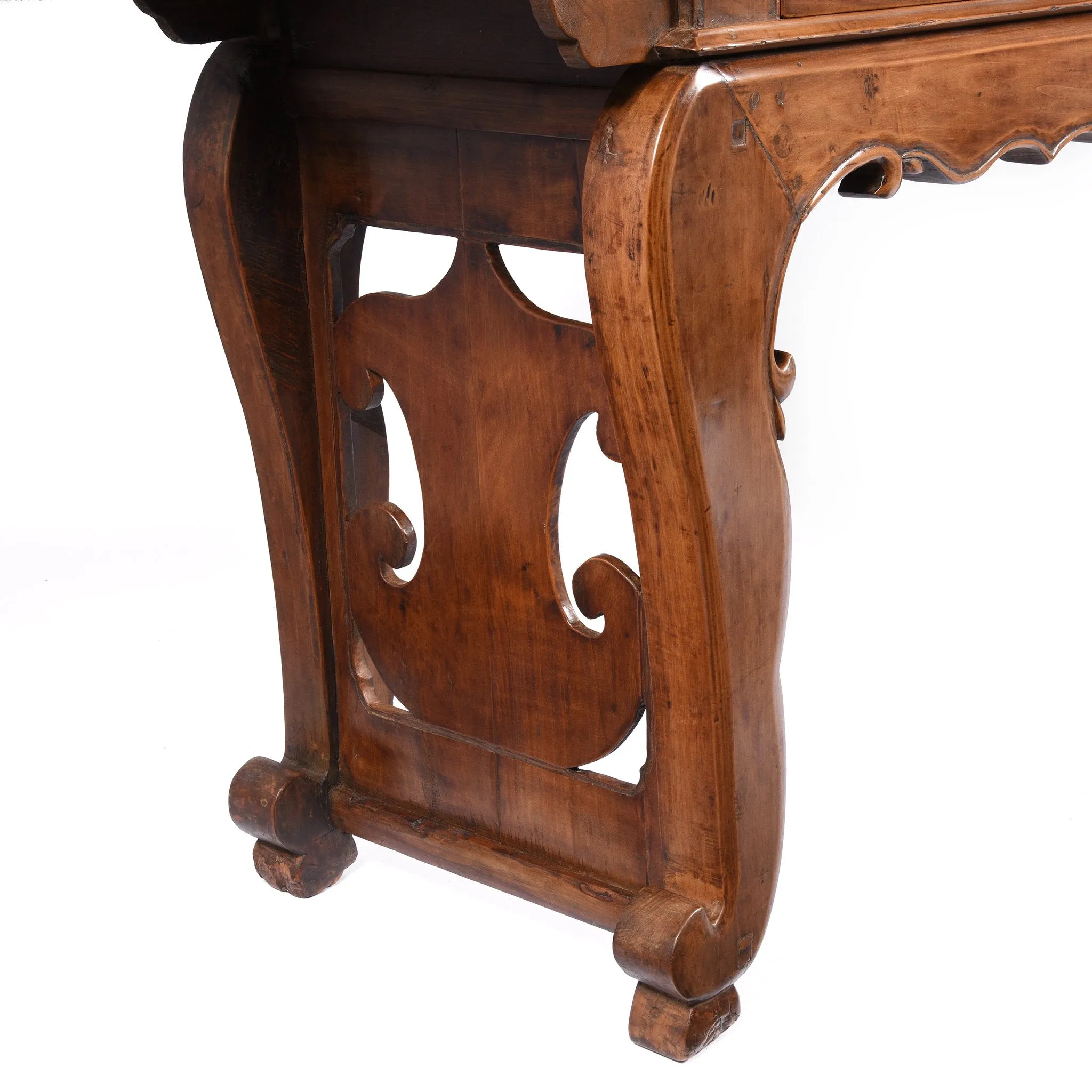 Chinese 3 Drawer Pear Wood Altar Table From Shanxi - 19thC