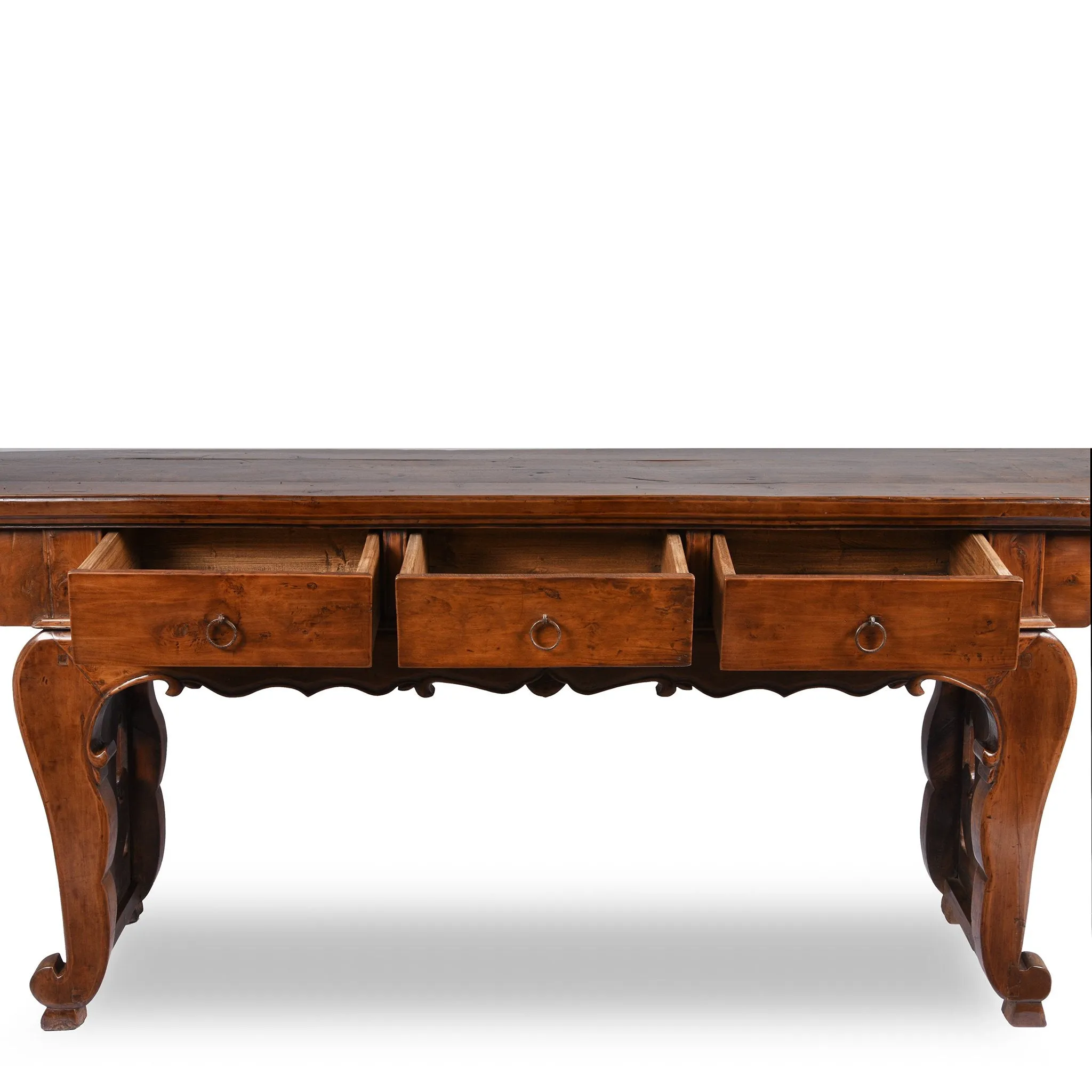 Chinese 3 Drawer Pear Wood Altar Table From Shanxi - 19thC