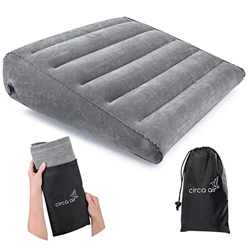 Circa Air Inflatable Wedge Pillow Portable Bed Wedge Sleeping Acid Reflux Gray