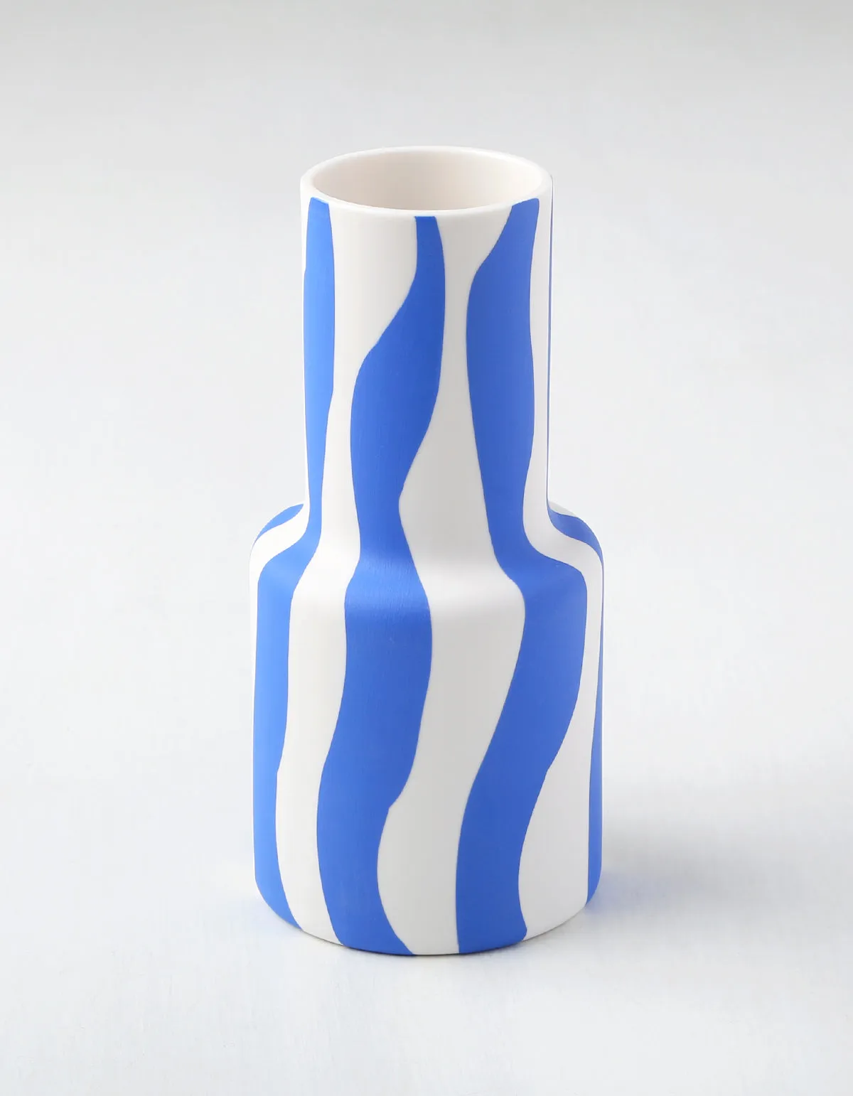 Cobalt Blue Stripe Porcelain Vase