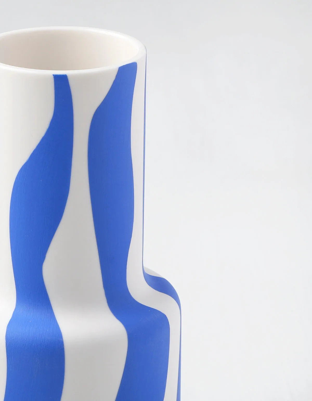 Cobalt Blue Stripe Porcelain Vase