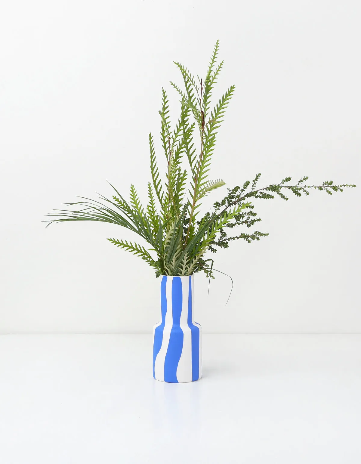 Cobalt Blue Stripe Porcelain Vase