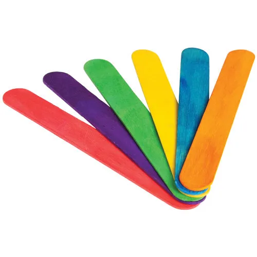 Colored Jumbo Wood Craft Sticks