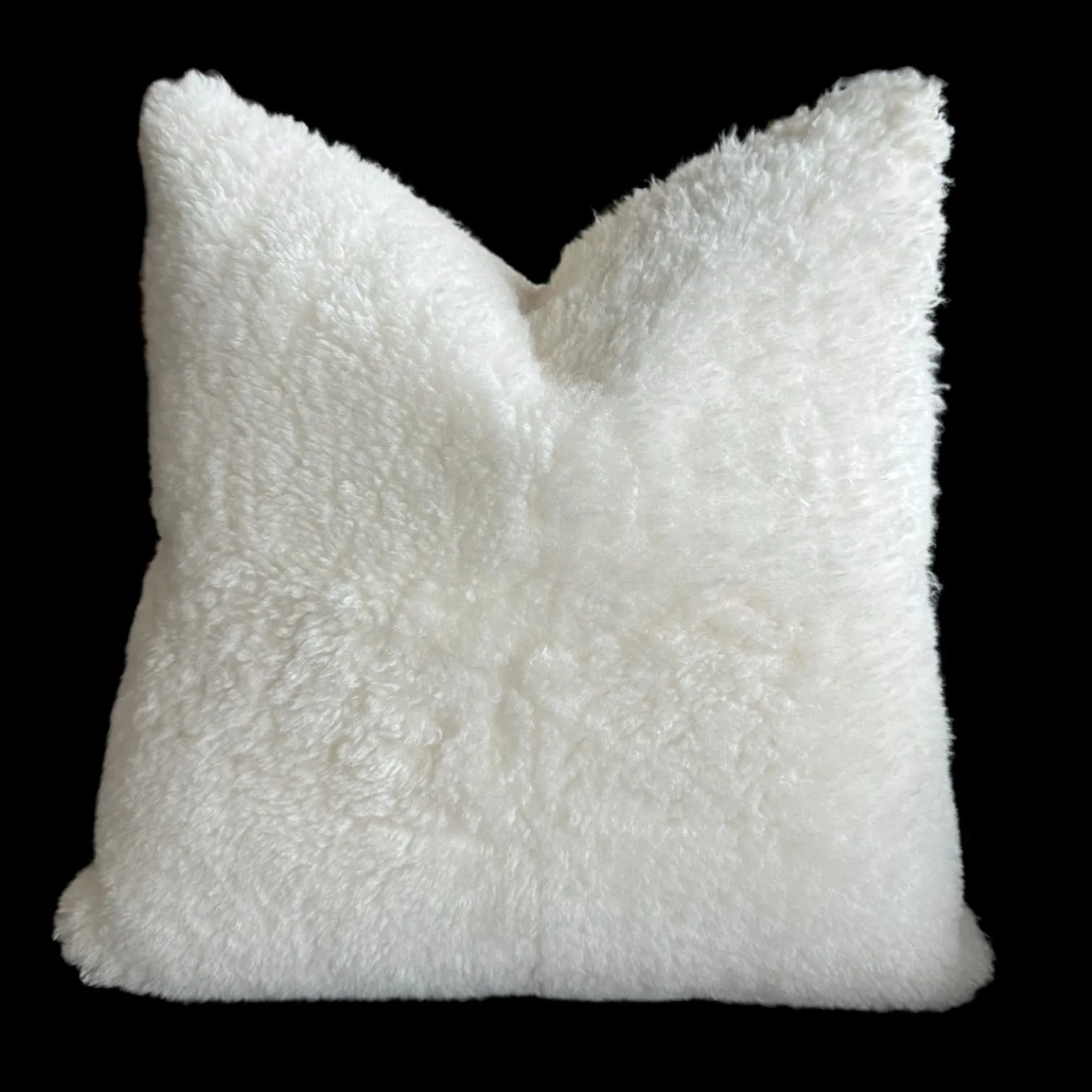 Cream Sheepskin Throw Pillow 20x20