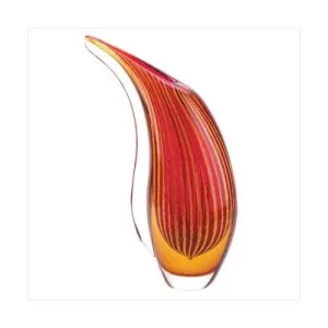 Crimson Sunset Art Glass Vase