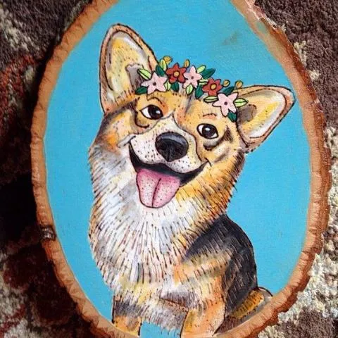 Custom Wood Pet Portrait