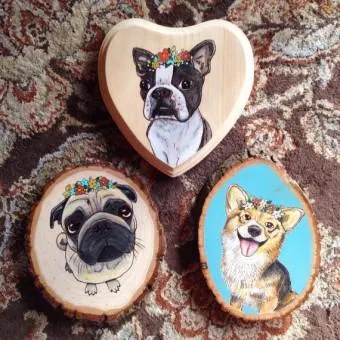 Custom Wood Pet Portrait