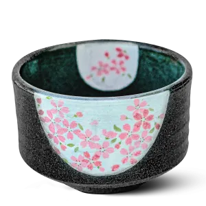 Dark Grey Flowers Bowl | Tea Ceremony