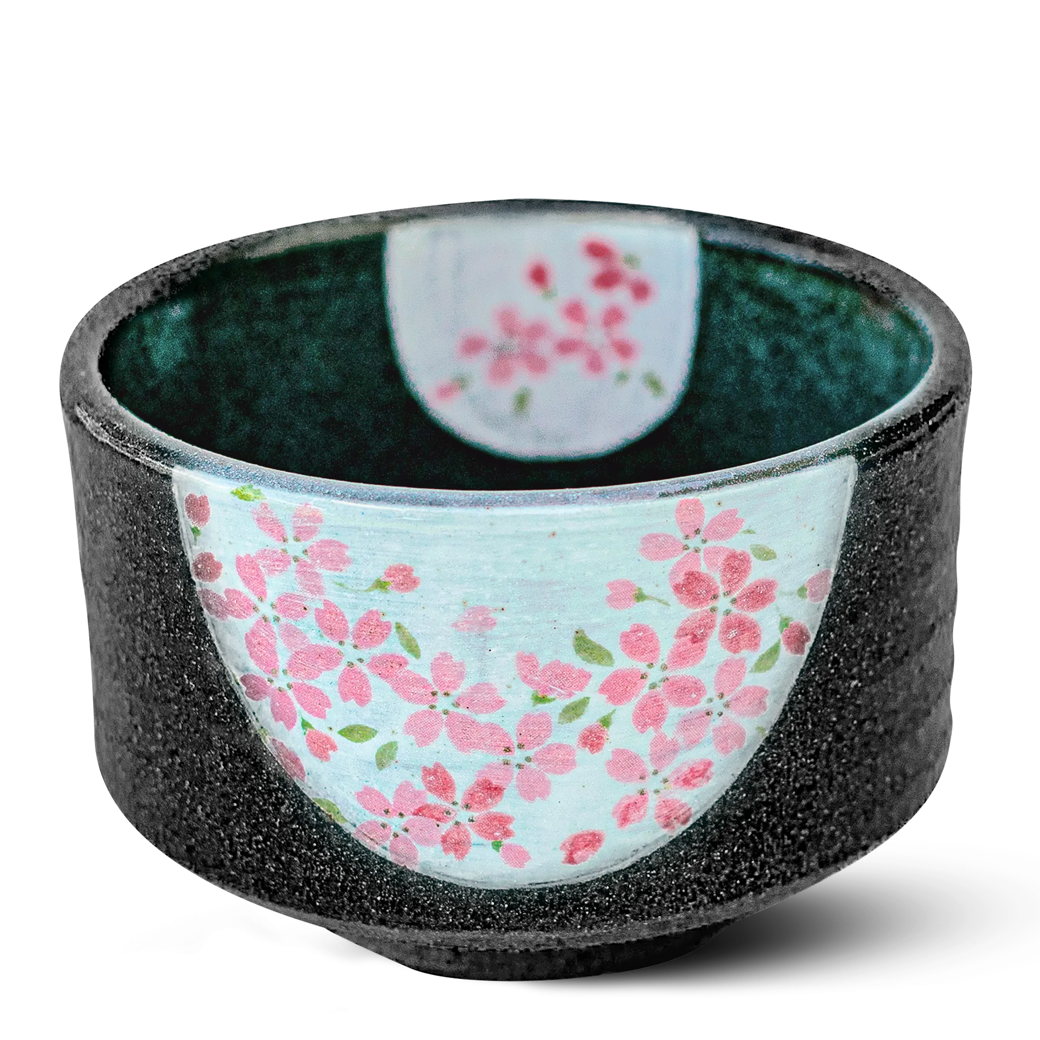 Dark Grey Flowers Bowl | Tea Ceremony