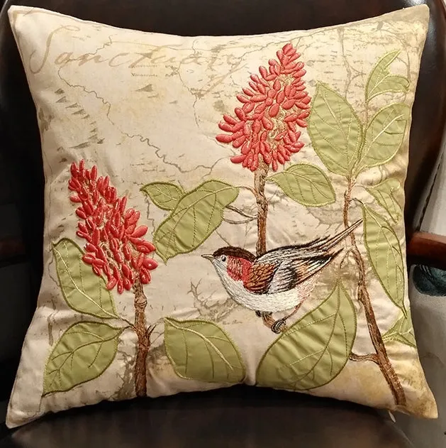 Decorative Throw Pillows for Couch, Bird Pillows, Pillows for Farmhouse, Sofa Throw Pillows, Embroidery Throw Pillows, Rustic Pillows