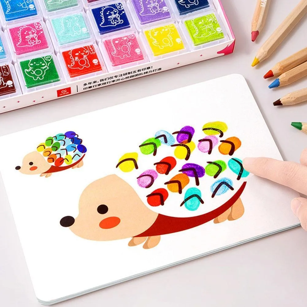 DIY Creative Finger Painting Doodle Art Book Kit - 12 Colors