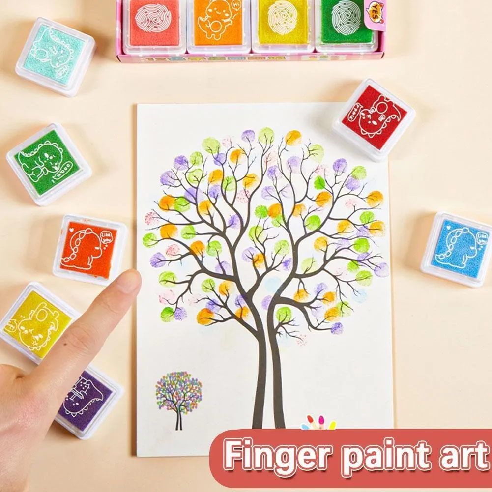 DIY Creative Finger Painting Doodle Art Book Kit - 12 Colors