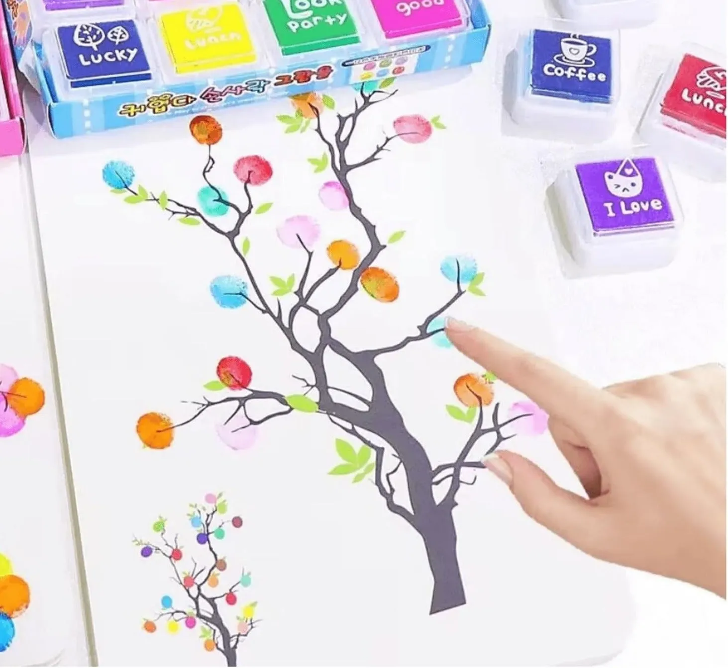 DIY Creative Finger Painting Doodle Art Book Kit - 12 Colors