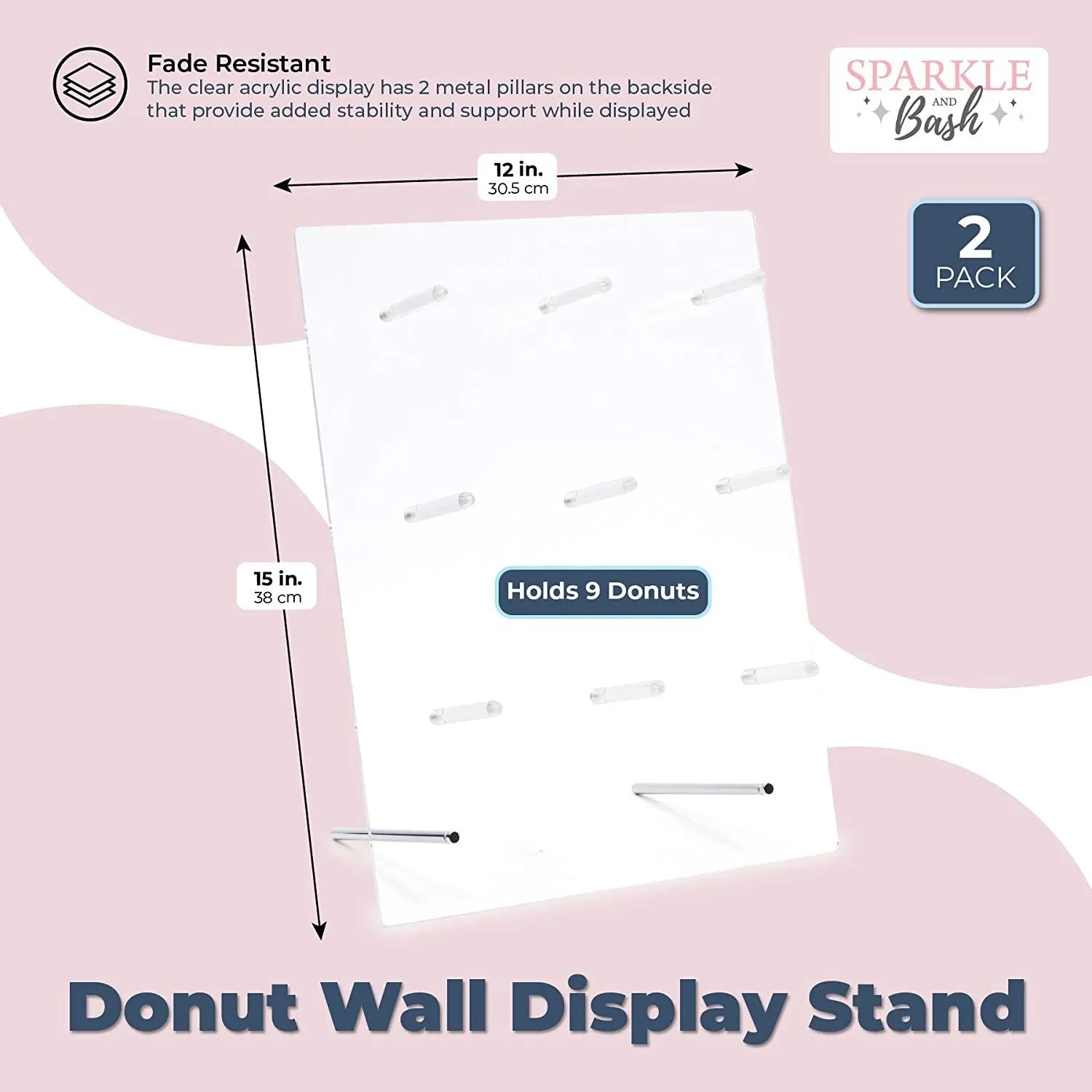 Donut Wall Display Stand (12 x 15 in, 2-Pack)