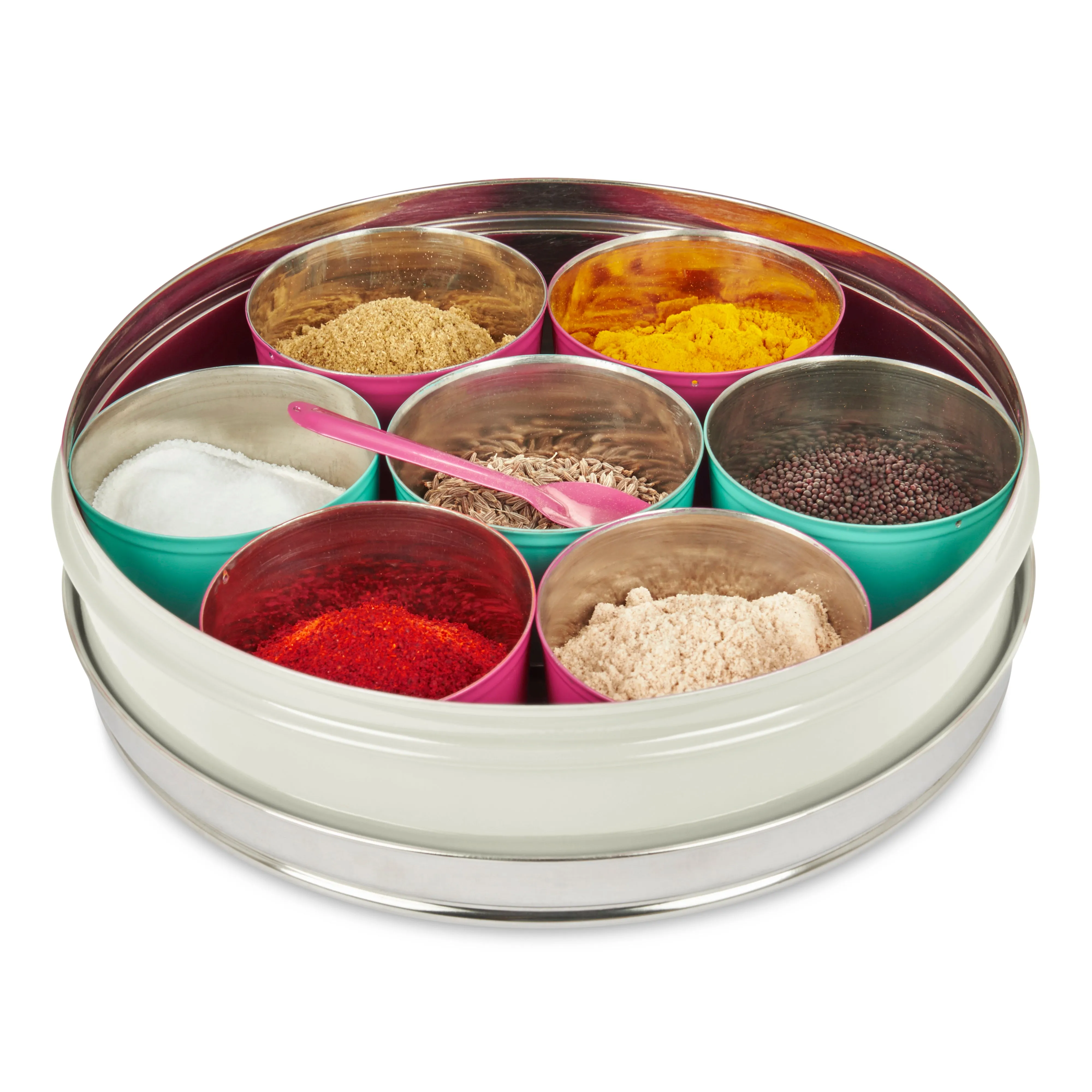 Elan Discounted Combo of Spice Box With 7 Compartments, Oil Dispenser, and Roti Box (Pack of 3)