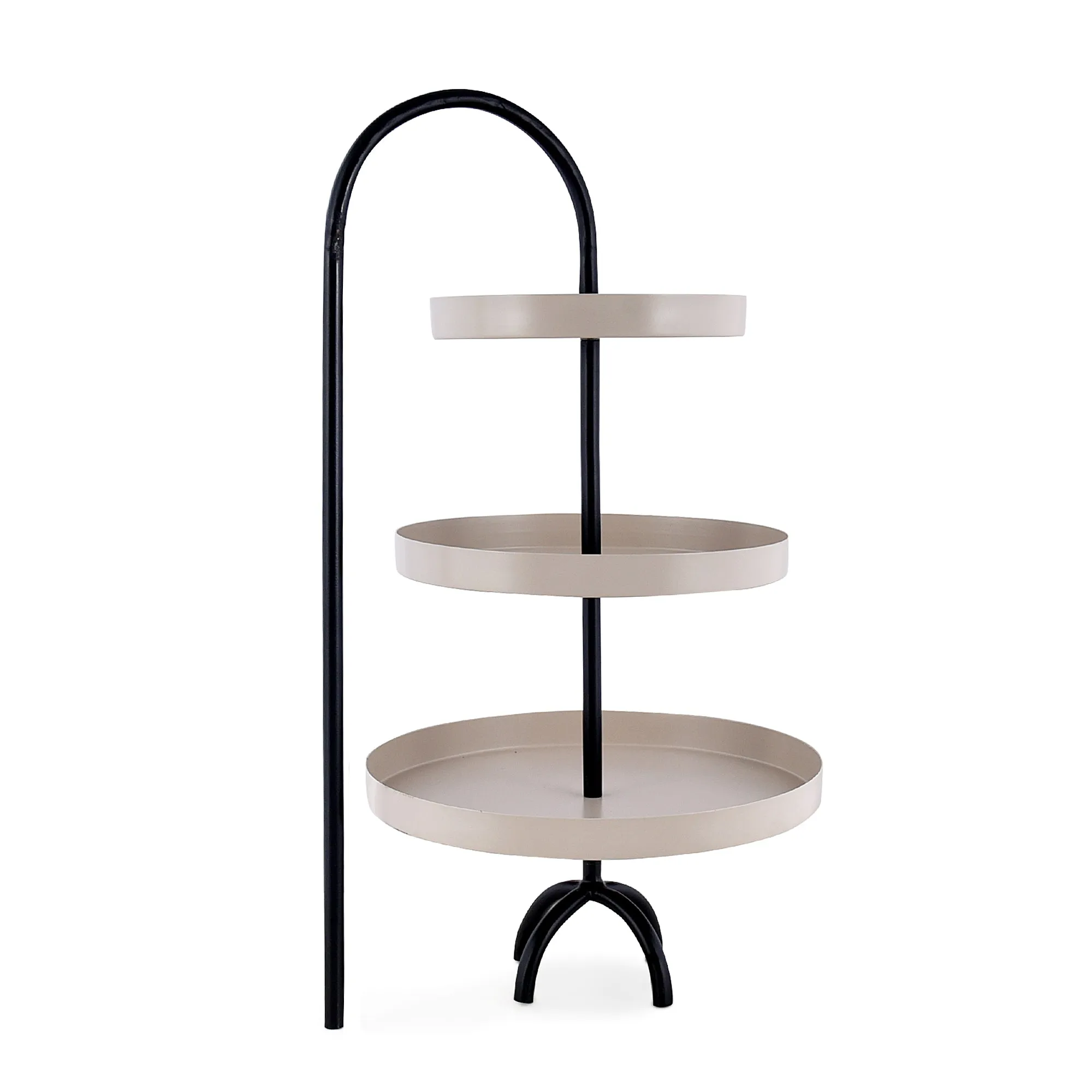 Elan Piper 3 Tier Cake Stand, Cupcake and Dessert Stand (Black, Beige)