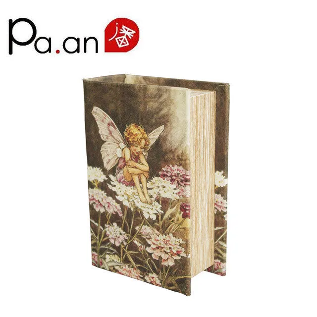 Europe Small Wooden Book Boxes Pretty Girl Floral Printed Storage Box Jewelry Sundries Holder Home Organization 14x9x4.5cm