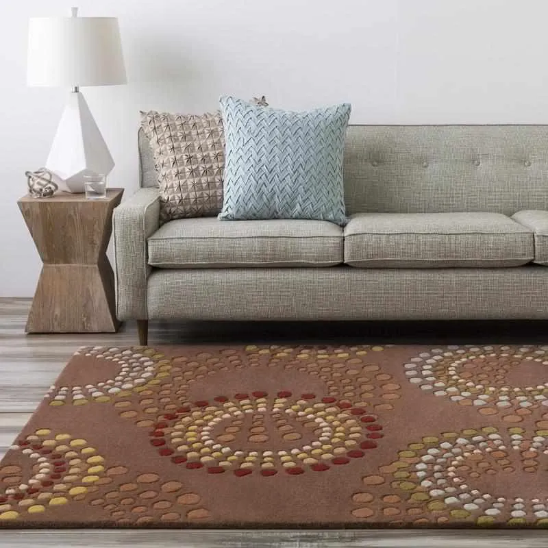 Goldlong Bloomy Round Patterned Wool Area Rugs