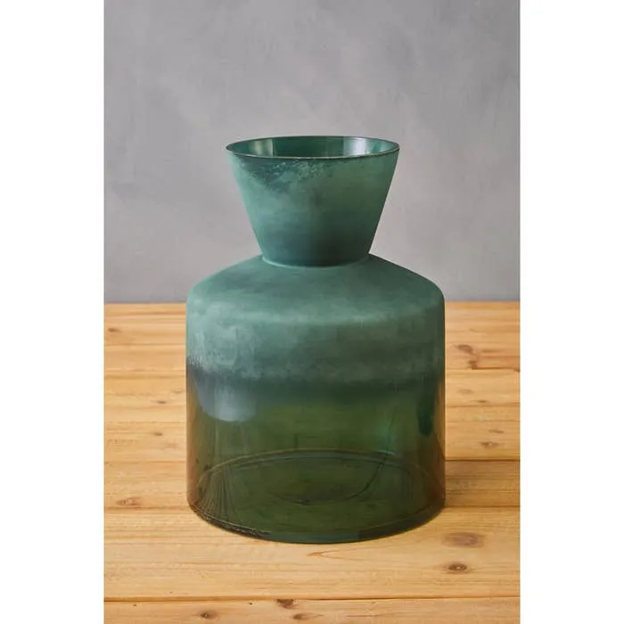 Green Ombre Large Glass Vase