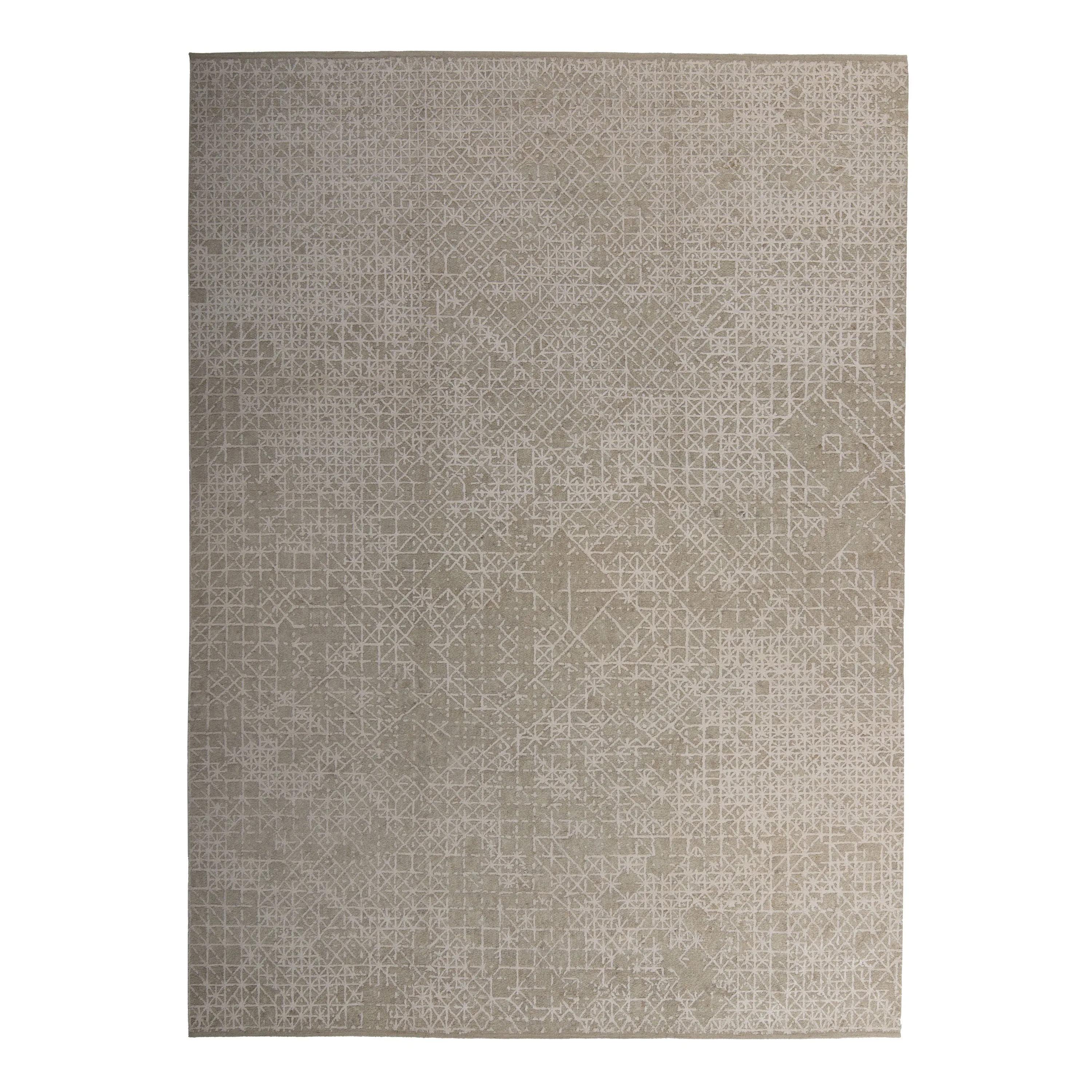 Grey Stelle Modern Wool Silk Blend Rug - 9' x 12'1"