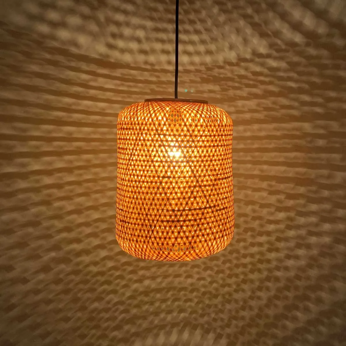 Handmade Honeycomb Pendant Lamp | Made with Bamboo