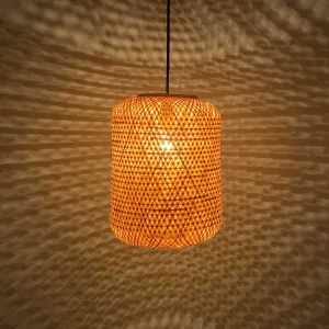 Handmade Honeycomb Pendant Lamp | Made with Bamboo