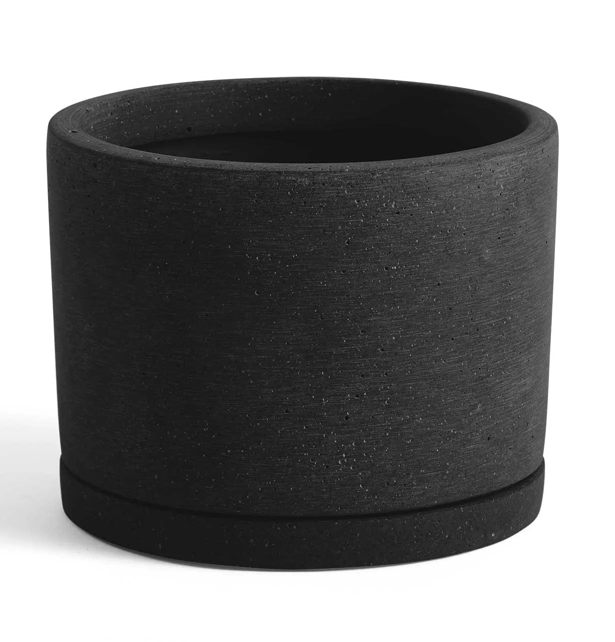 HAY Plant Pot with Saucer – L – Black