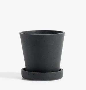 HAY Small Flowerpot with Saucer - Black