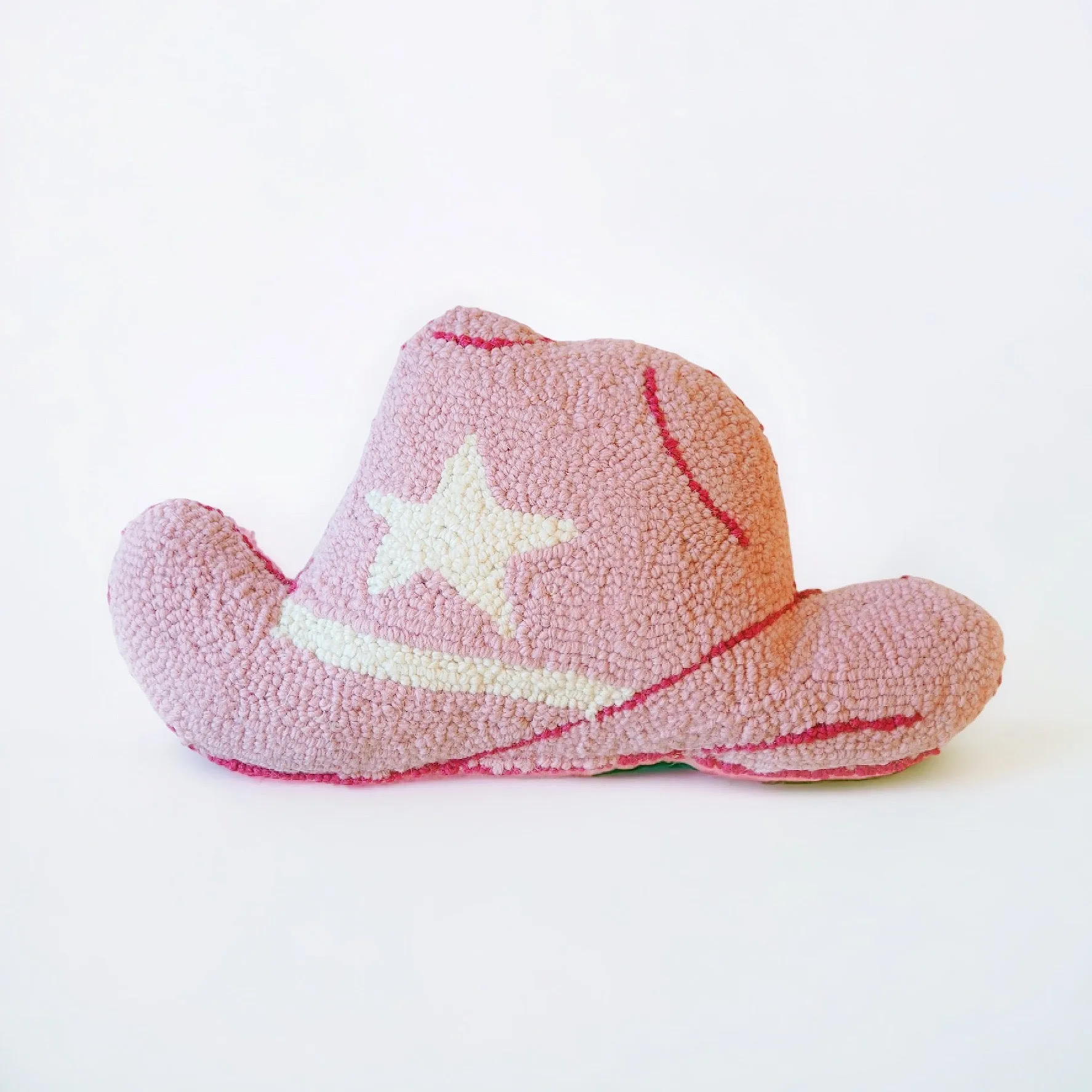 Hooked Pink Cowgirl Hat Pillow