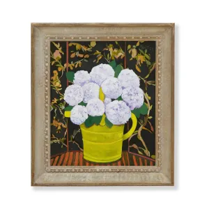 Hydrangeas and Chinese Screen by John Funt, 2023 (34" x 30")