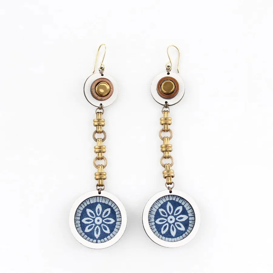 INKATURAH Pendulum African Print Earrings