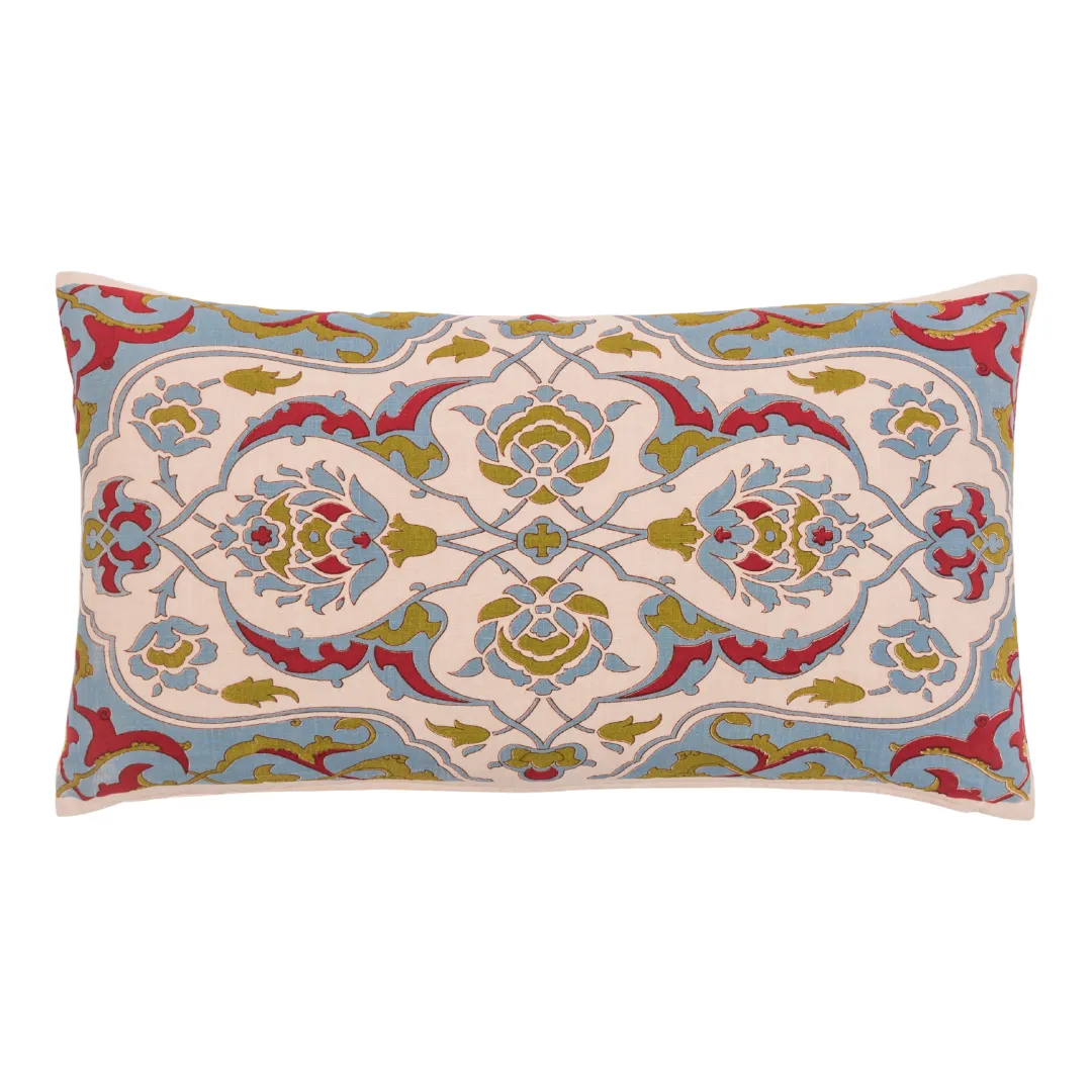 Isfahan Lumbar Pillow Natural Linen