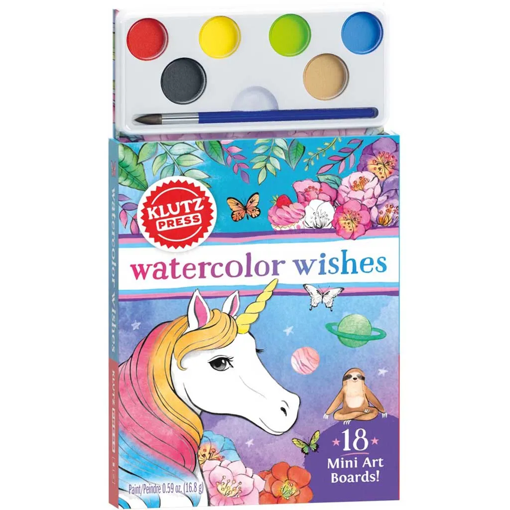 Klutz Watercolor Wishes Mini Art Boards - Kids Art Kit